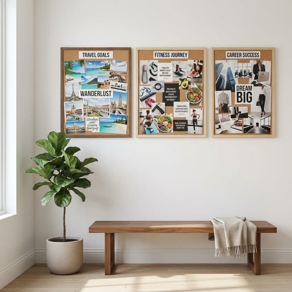 Gallery of aesthetic vision boards on a wall