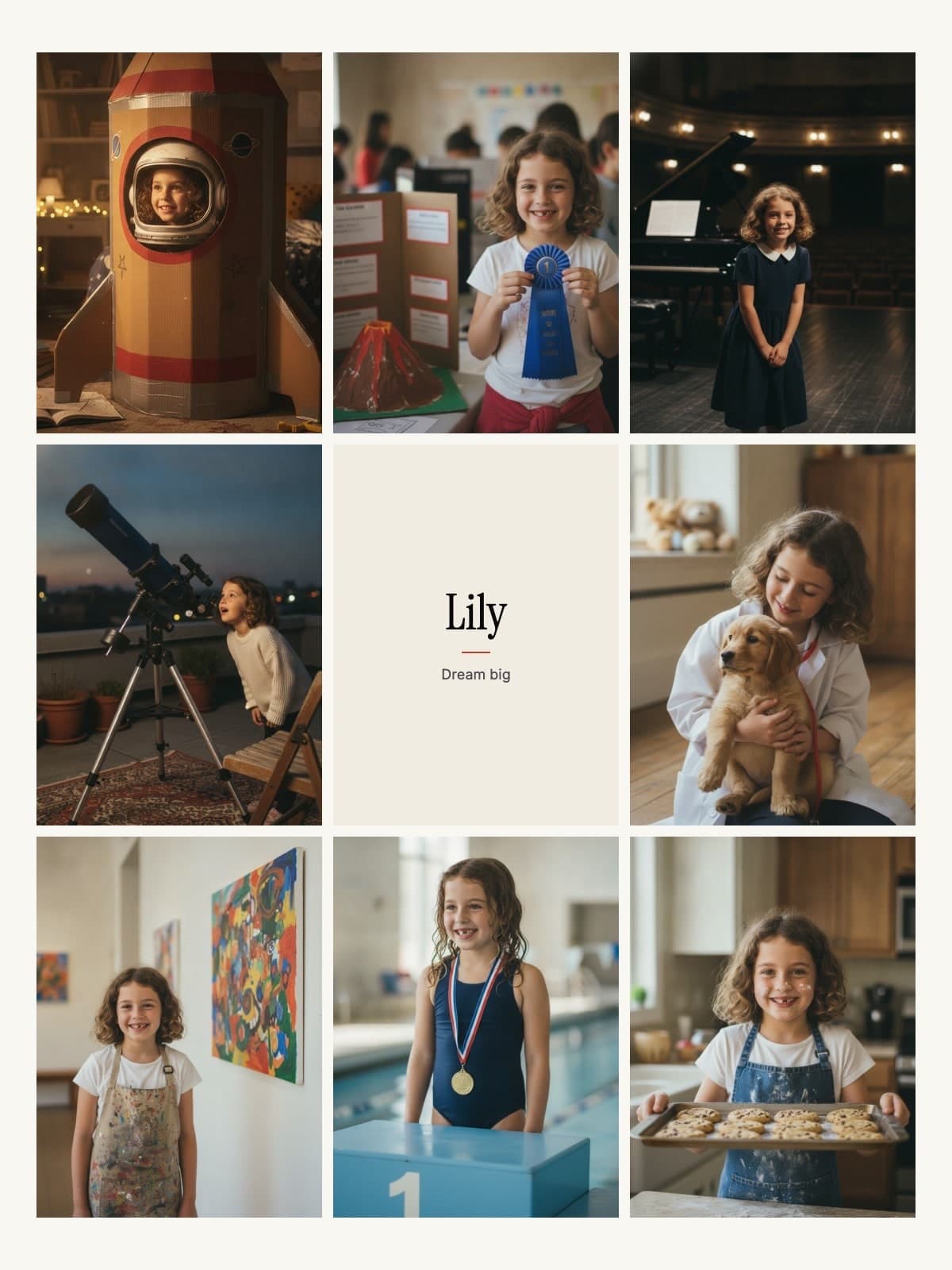 Sample vision board scene, made from one photo